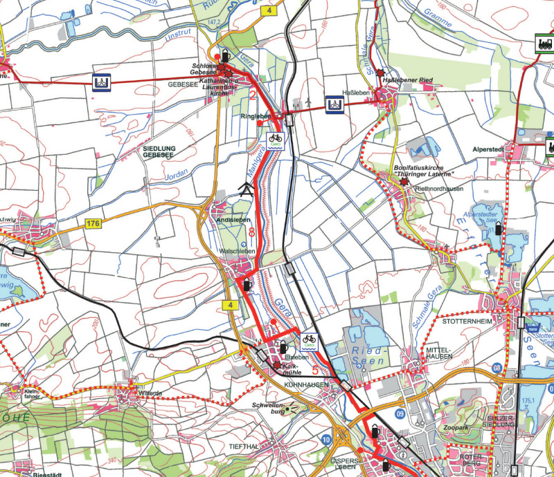 Karte Etappe Erfurt-Gispersleben - Gebesee